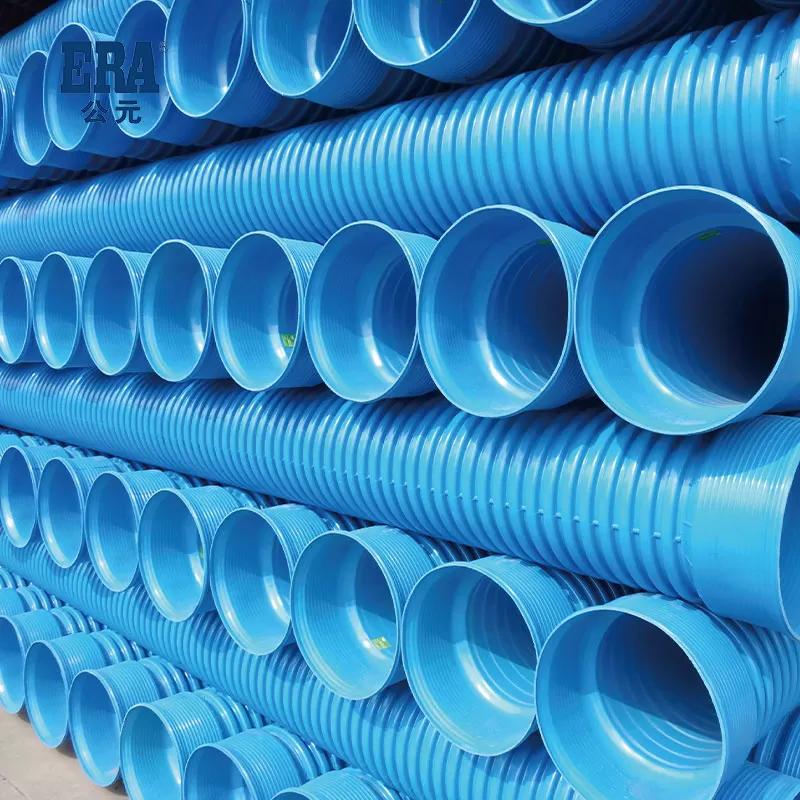 High impact PVC-M reinforced double wall corrugated pipe
